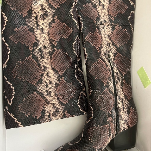 NEW Vince Camuto Nestel Snake Block Knee High Boots BLOCK HEEL MAUVE MULTI NIB - Picture 11 of 13